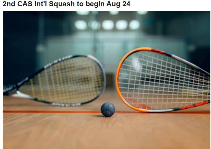 The 2nd Chief of Army Staff (CAS) International Squash 24 -28 Aug, 2026